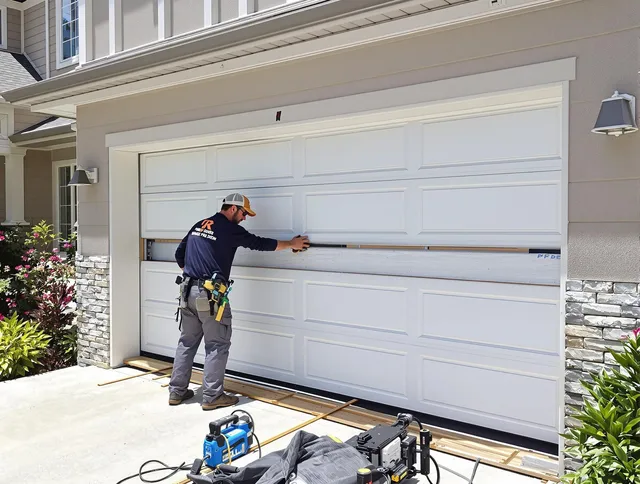 Indian Trail Garage Door Repair team performing complete garage door replacement at Indian Trail residence