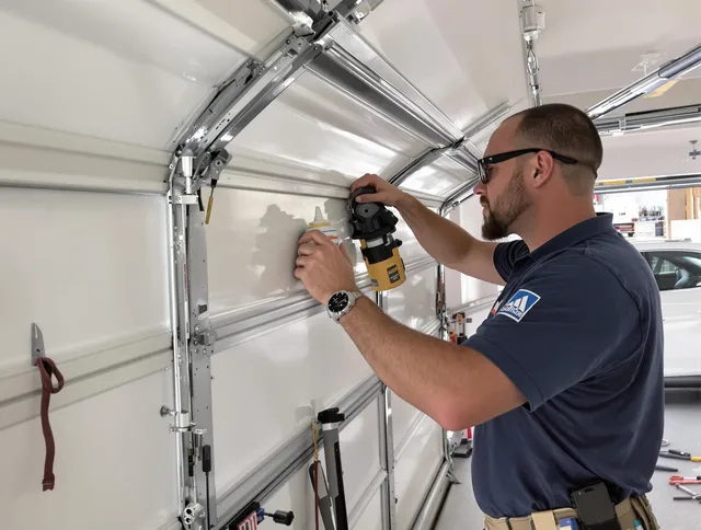 Indian Trail Garage Door Repair technician quieting a noisy garage door in Indian Trail