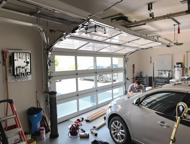 Garage door noise reduction service by Indian Trail Garage Door Repair in Indian Trail