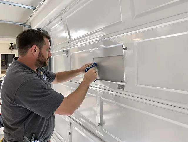 Garage door panel repair by Indian Trail Garage Door Repair in Indian Trail